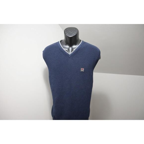Tommy Hilfiger Knitted Vest Dark Blue V Neck Pullover Sweater Mens Size XL NWT - Picture 1 of 8